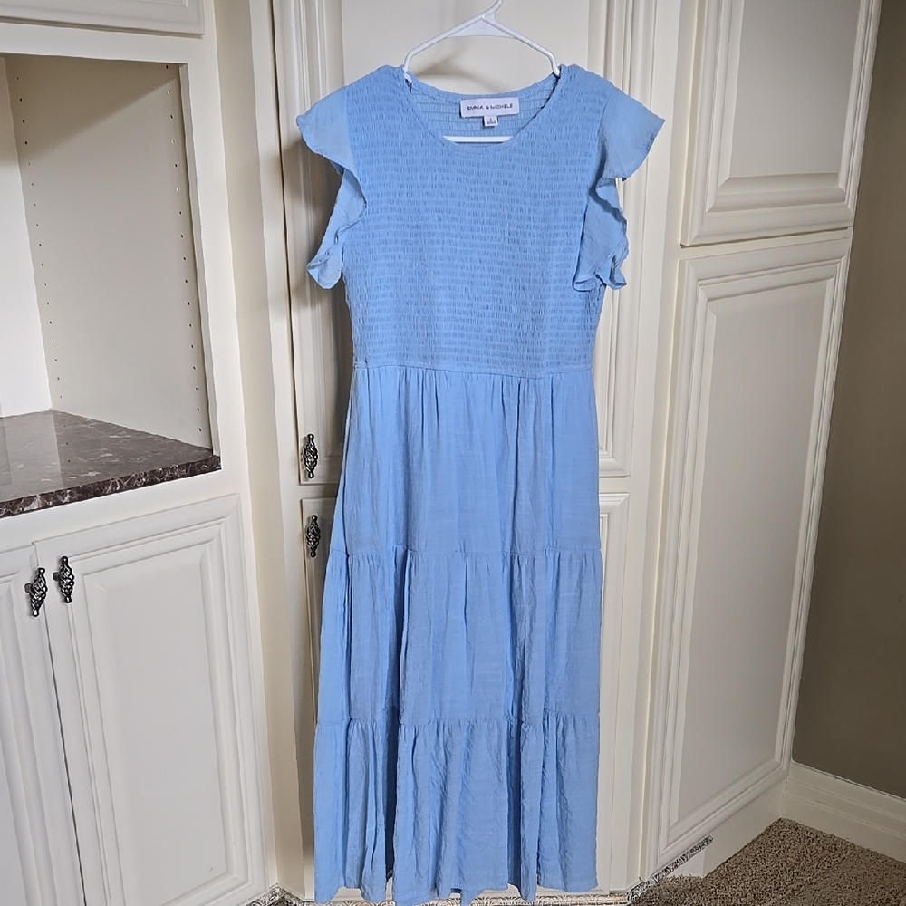 Emma & Michele Light Blue Textured Top